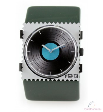 BELTA - DARK GREEN STAMPS óraszíj