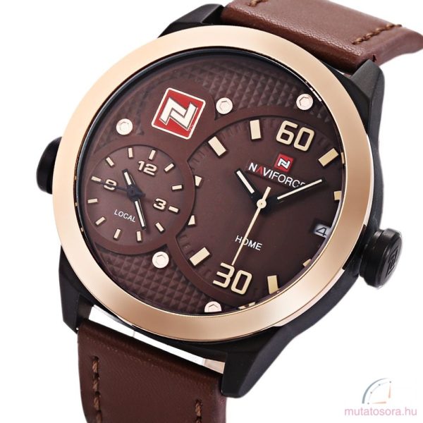 NAVIFORCE 9092 bőrszíjas férfi karóra barna - Image 4