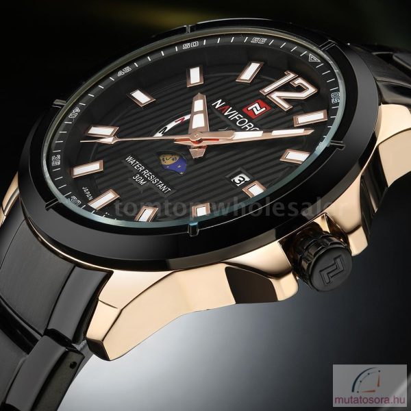 Naviforce 9084 fekete rosegold fémszíjas férfi karóra díszdobozban - Image 4