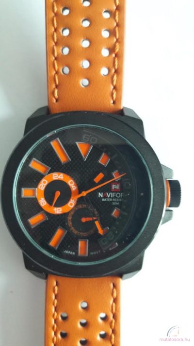 Naviforce nagyméretű férfi kvarcóra - narancs-fekete - sérült