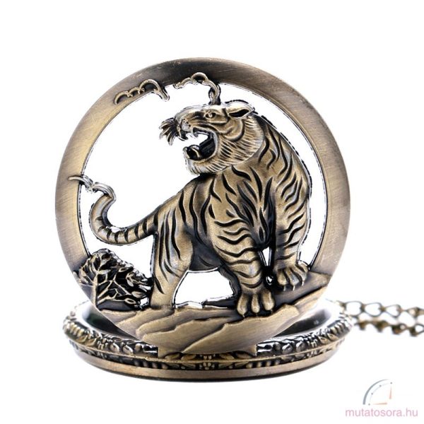 Bronz színű láncos óra tigris mintával - Image 3