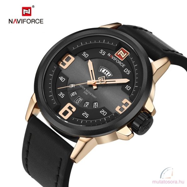 Naviforce fekete férfi karóra - dátum és nap mutatóval - Image 2