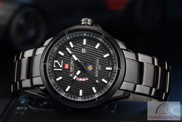 Naviforce 9084 fekete fémszíjas férfi karóra díszdobozban - Image 3