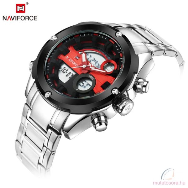 Naviforce 9088 férfi karóra - ezüst-piros - dobozos - Image 3