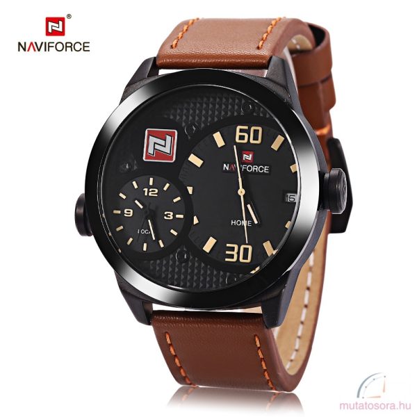 NAVIFORCE 9092 bőrszíjas férfi karóra barna - Image 2