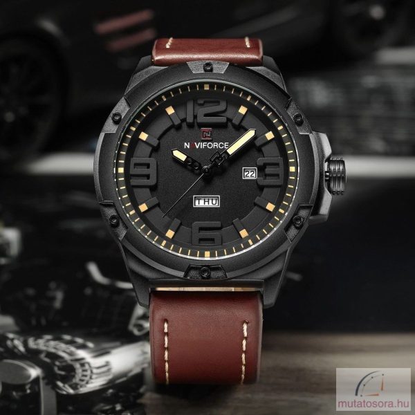 Naviforce férfi karóra nap és dátum mutatóval - barna - Image 3