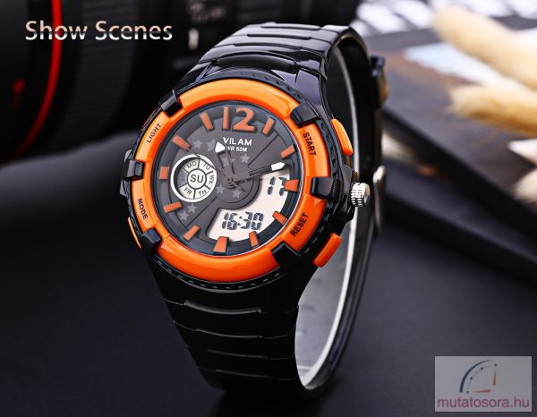 VILAM szilikon szíjas dual time férfi karóra - Image 3