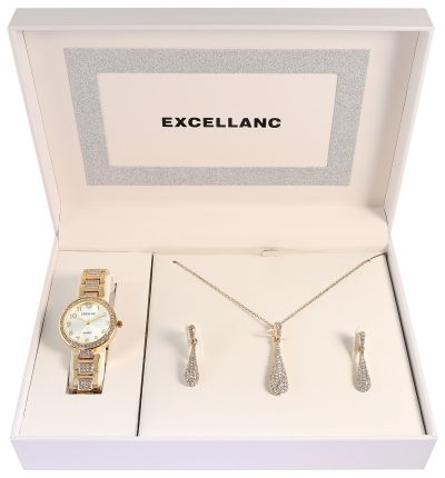 Excellanc női karóra ajándék szett - Arany -005